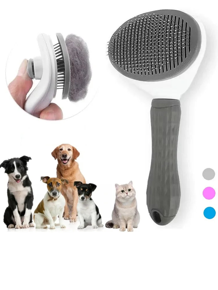 Pente auto-limpante para remoção de pelos de animais de estimação