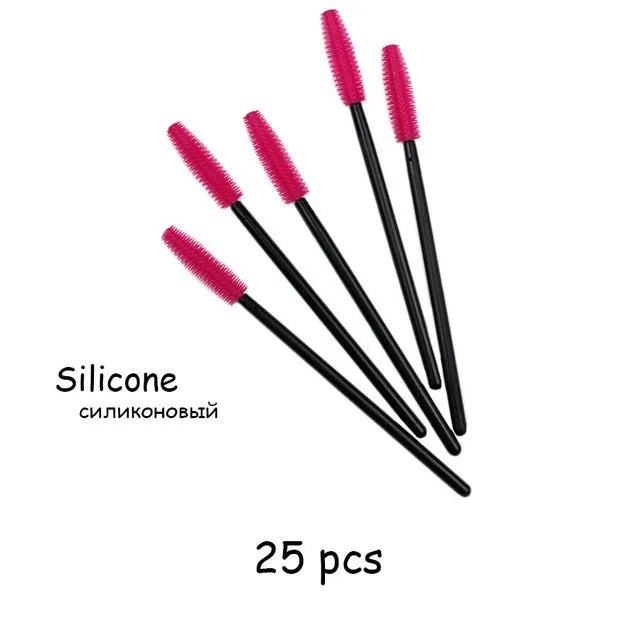 25 peças de aplicador de silicone para rímel
