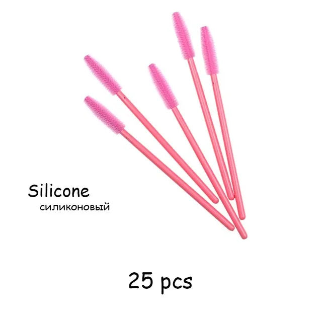 25 peças de aplicador de silicone para rímel