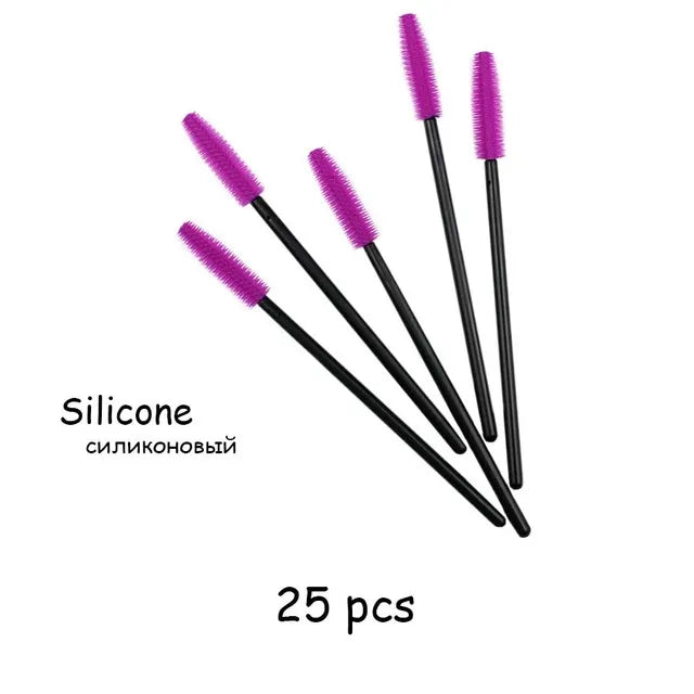 25 peças de aplicador de silicone para rímel